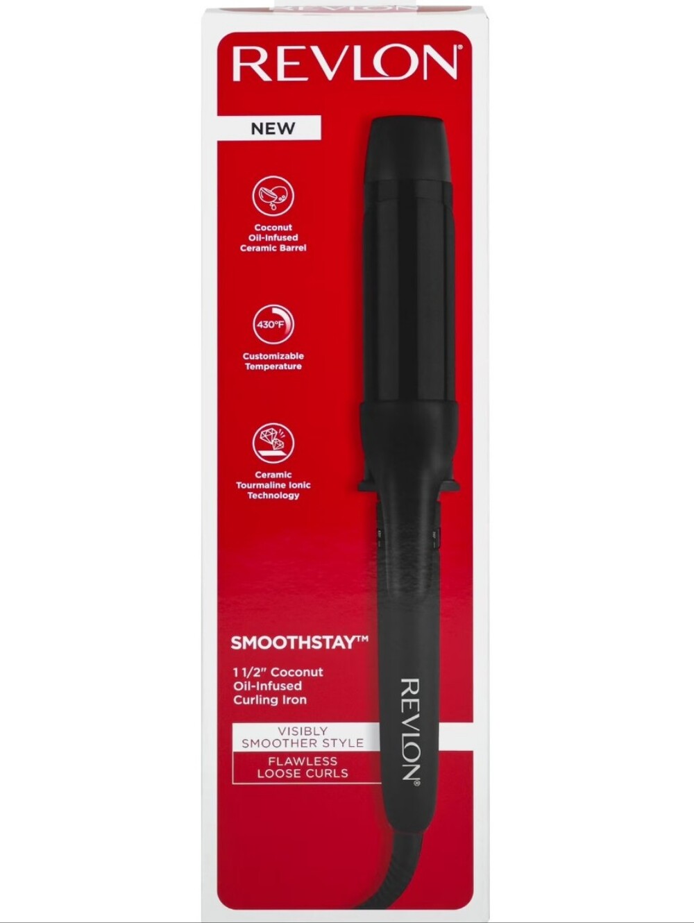 New Revlon SmoothStay 1 1/2" Coconut Oil-Infused Curling Iron